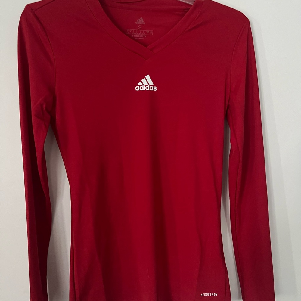Adidas Red Long Sleeve Fitted Jersey